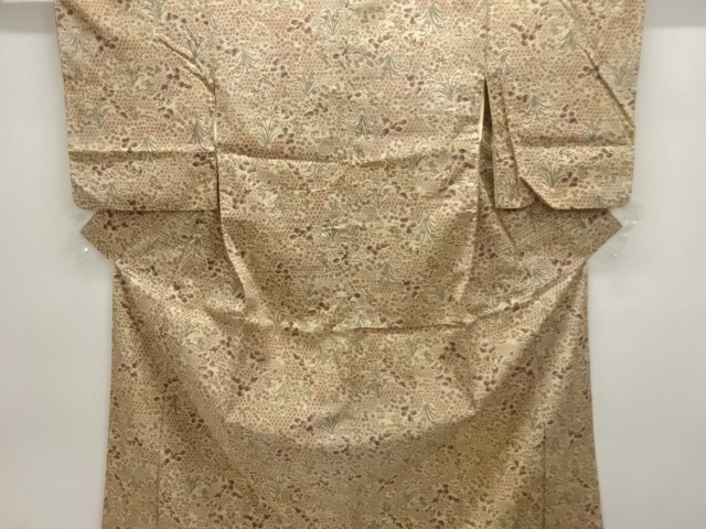 JAPANESE KIMONO / ANTIQUE KIMONO / SILK / JODAI TSUMUGI / FLOWER